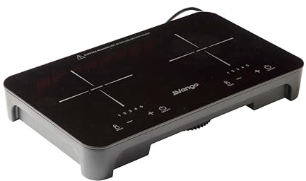 Vango Sizzle Double 1600W Portable Electric Induction Hob Cooker with Touch Controls and 5 Heat Settings with UK Plug for Home, Camping, Campervan