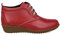 PAYMA - Stivaletti in Pelle Comodi e Flessibili da Donna. Stivaletti Casual con Zeppa Bassa. Stivali Invernali in Pelle. Chiusura Lacci o Strappo. Suola di Gomma. Colore: Rosso. Taglia: EU 38