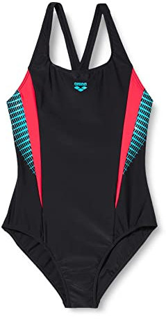 Arena Femme W Threefold V Back One Piece Une pi ce, Black-Black-Anguria, 42 EU