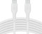 Belkin BoostCharge Flex cable USB C a USB C de silicona, cable de carga rápida Power Delivery con certificación USB-IF para iPhone 16 y 15, Galaxy S24, iPad, MacBook, Note, Pixel y más, 3 m, blanco
