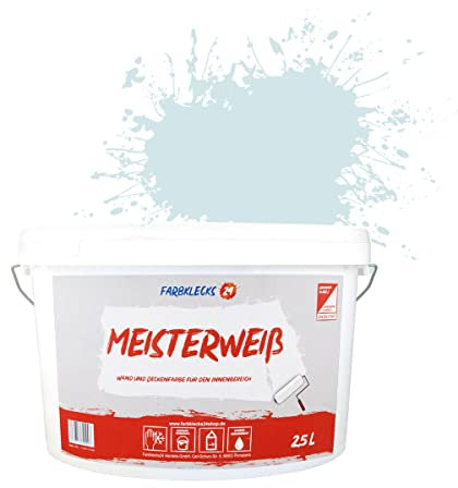 Farbklecks24 Meisterweiß Color, Wandfarbe Blau 6-0 (2,5L),(versch. Farben),hohe Deckkraft