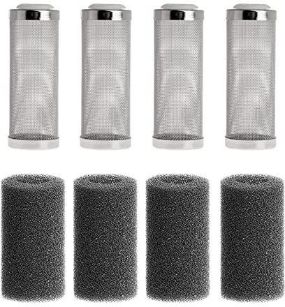 4 x 12 mm Edelstahl-Aquarienfilter, Einlaufkorb, Netzgarnelenschutz, für Aquarium, Fische, Garnelen, mit Schwamm-Aquarium-Filterabdeckung