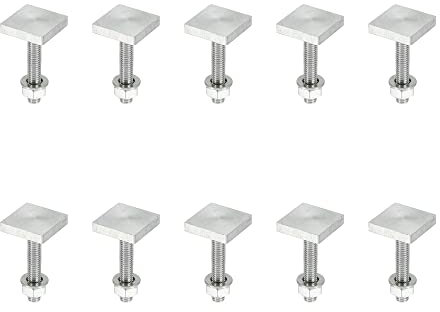 X AUTOHAUX 10pcs Universal Roof Rack T Shaped Bolt Rooftop Cargo Carrier Rack Bolt T Shaped Track Bolts W/Nuts Washers Bike Rack Cross Bar Adapter