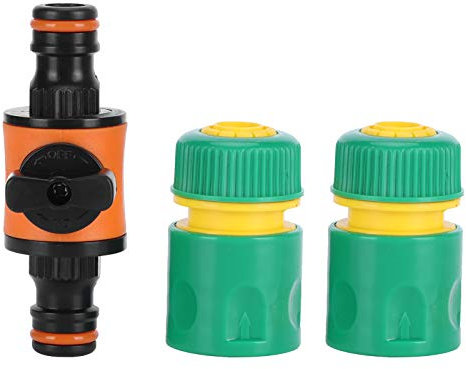 LIZEALUCKY 3 unids/Set Tipo Americano válvula de Bola de Encendido/Apagado Manguera de jardín acopladores rápidos Kit de reparación Conector de Manguera Remium(1 Ball Valve + 2 Joints)