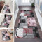 QQrunner Läufer Küchenteppich Lang Flur rutschfest Waschbar Grau Rosa 60x200cm Meterware Teppich Läufer Flur Modern Schlafzimmer Korridor Teppichläufer Lang, Anpassbare Größe, 60-120cm Breit