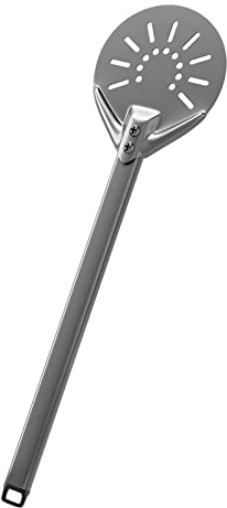 Pizza Turning Peel 7 Inch Round Head Long Handle Lightweight Metal Pizza Paddle Stainless Steel Perforated Pizza Peel Spinner Pizza Oven Accessories for Baking Pizza