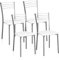 duehome | Pack 4 Sillas Cocina, Sillas Comedor, Sillas Metalicas, Modelo Chef 20, Acabado en Gris y Blanco, Medidas: 40 cm (Ancho) x 41 cm (Largo) x 85 cm (Alto)