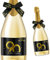Giftota 2 Stück 90 Geburtstags-Flaschenetikett & Geschenkschleifen - Weinetiketten Personalisiert Selbstklebend für Sekt und Schaumwein - 90 Geburtstag Deko - Geburtstags-Geschenk für Männer & Frauen