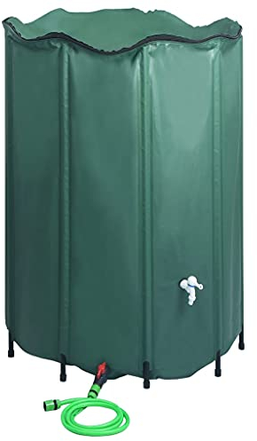 BULANED Regenwassertank Faltbar mit Hahn, Wassertank, Regentonne, Wassertonne, Regenfass, Wasserfass, Regenrinnen Ablauf Regentonne, 1500 L