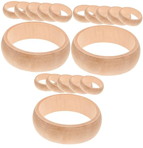 COHEALI 18 Stk Holzarmband Selber Machen Schmuckstücke Armreif Holzhandwerk Eine Armatur Selbstbemalte Armbänder Material Zur Schmuckherstellung Eukalyptus Kind Holzkreis Der Kreis