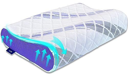 LAMB Höheneinstellbares Memory Foam Kopfkissen, Orthopädisches Kissen Nackenstützkissen Ergonomisches Schlafkissen, Waschbarer Kopfkissenbezug, Sandwich Kissen Geeignet für Rücken- und Seitenlage