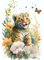 RICUVED Cute Tiger Diamond Painting Erwachsene, 5D Tiere Diamant Painting Bilder Erwachsene, DIY Diamond Painting Bilder Tiger Diamant Malerei Set für Wanddekoration 30x40cm