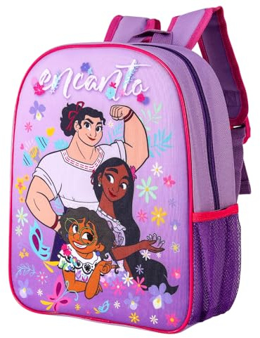 Encanto - Mochila para niños, mochila ligera para la escuela y viaje para | Mochila de guardería para niños pequeños con correas ajustables para los hombros y bolsillos laterales de malla