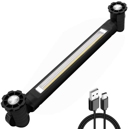 Linke Magnetic Work Light - 3000LM Rechargeable Portable Underhood Mechanic Light with Hooks for Car Repairing, Garage, Workshop, Emergency