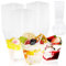 LOSYHU 50Pack 200ml Dessert Cups with 50pcs Spoons, Clear Square Plastic Dessert Cups, Cheesecake Pots Plastic Mini Dessert Bowls for Pudding, Mousse, Parfait, Tiramisu