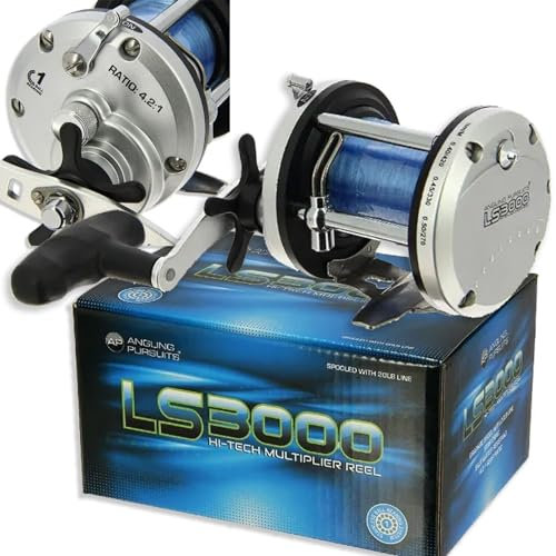 LS3000 Multirolle für Boote, Troll, Meeresangeln, mit 9 kg blauer Schnur