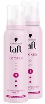 Schwarzkopf Taft Schaumfestiger Locken (2x 150 ml), Haltegrad 3, Haarschaum für langanhaltende Locken, vegane Formel*