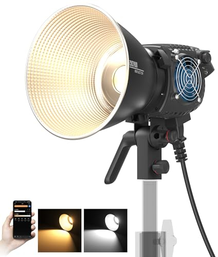 ZHIYUN Molus B100 [Official] 100 W Videolicht, COB LED Videolicht mit Bowens Mount, zweifarbiges Studiolicht, 20600 Lux / 1 m / 2700 K-6500 K/CRI ≥96 / TLCI ≥96 / App-Steuerung, 13 Lichteffekte
