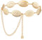 JIEYAO Western Concho Kettengürtel, verstellbare Metall Taille Kette, Cowgirl Boho Gürtel für Frauen Country Konzert(Gold)