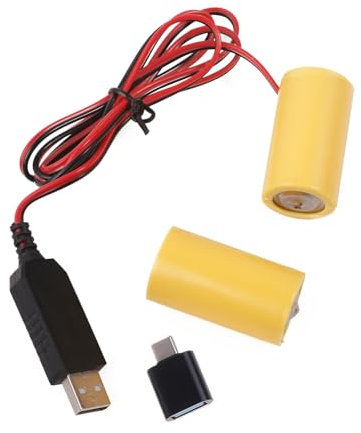 Qaonsciug 3 V inverter LR14 C eliminatori sostituzione 2 pezzi 1 5 V C batterie per giocattoli di luce LED con adattatore tipo C 1 batteria alcalina da 5 V