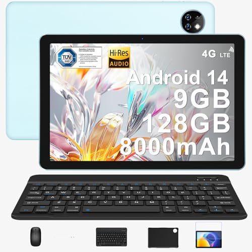 DOOGEE T10W Tablet 10 Pollici, 4G lte e 5G WiFi, 9GB RAM +128GB ROM(1TB TF), 8000mAh, Android 14 Tablet PC con Bluetooth Tastiera, Custodia, Mouse e Penna, BT5.0/OTG/GPS/Widevine L1/3.5mm Jack