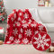 MIULEE Kuscheldecke Weihnachts Sherpa Decke Warme Lammdecke Wohndecke Davidshirsch Weihnachtsbaum Schneeflocken Muster Sofadecke Dicke Tagesdecke Couchdecke Überwürfe für Sofa Bett 150x200 cm Rot-C