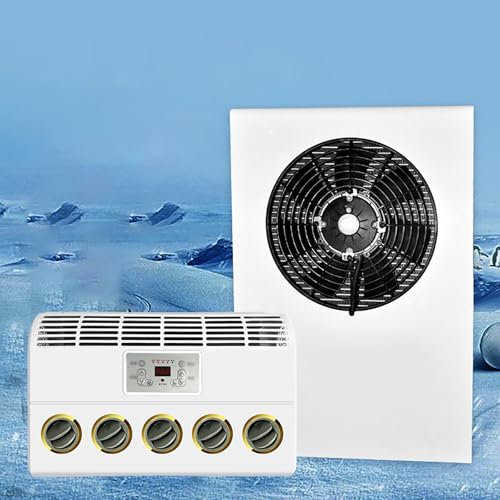Gtzly Aire Acondicionado Coche, Aire Acondicionado de 12 Voltios CC, Unidad de Aire Acondicionado Split, RefrigeracióN Por Evaporador de ConversióN de Frecuencia Dual de Aire Acondicionado Silencioso(