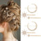 AOZUO Lot de 6 barrettes à cheveux en métal avec strass, en forme d'étoile, lune, pour mariée et mariage, accessoires de cheveux pour femmes et filles (doré)