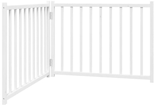 vidaXL Dog Gate Foldable 2 Panels White 160 cm Solid Wood Fir