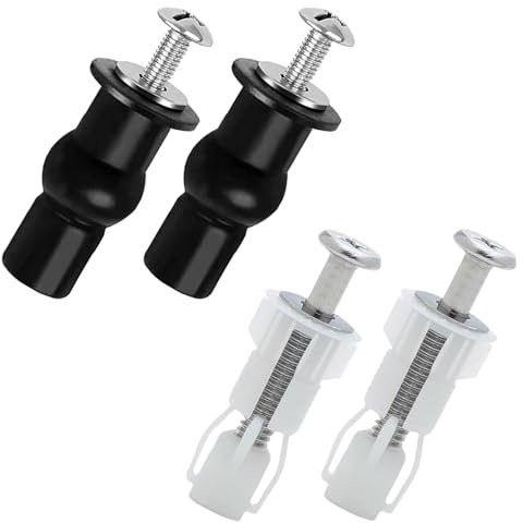 2 Pares Tornillos de Expansión Tapa WC Tornillos de Asiento de Inodoro,Fácil de Instalar kit de Repuesto Fijaciones para Asiento de Retrete para Montar y Fijar Todas las Tapas de Inodoro