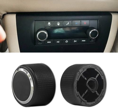 QZTYTY 2PCS Rear Radio Audio Volume Control Knob Dial Tuner, Car Radio Knob, Radio Repair Kit Replacement Button, 22912547 Stereo Knob Buttons Compatible with Chevy GMC Cadillac Buick