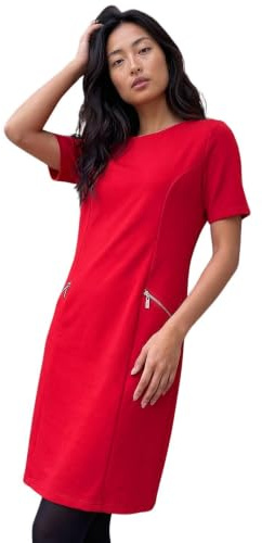 Roman Originals Slouch Dress with Pockets for Women UK - Ladies Lounge Tunic Casual Oversized Cocoon Loose Relaxed Fit Floaty Baggy Crepe Work Office Business Smart Day