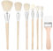 cobee 7 Pcs Mop Brush, Acrylic Paint Brushes Blending Brush With Wooden Handle, Assorted Size Artist Paint Brushes For Acrylic Painting Watercolor Foil Gold Oil Painting Face Body Art