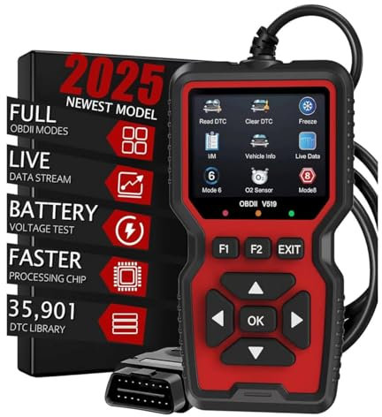 OBD2 Diagnostic Scanner V519, 2025 Upgraded Model, Professional Car Diagnostic Tool with Live Data Stream, Battery Test, 35,901 DTC Library