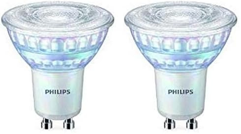 Philips ampoule LED Spot GU10 50W Blanc Chaud Compatible Variateur, Verre, Lot de 4