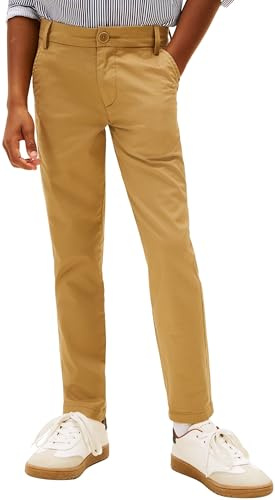 Tommy Hilfiger Jungen Chino Hose 1985 Chino Pant Regular Fit, Beige (Dark Dune), 12 Jahre
