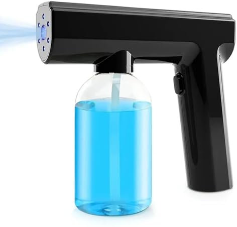 Knoruley Barber Water Mister - Rociador de Agua Eléctrico Inalámbrico, Herramienta de Desinfección con Vapor de Agua para Jardín, Color Negro