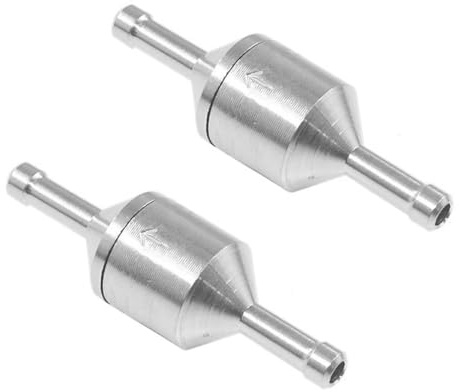 Nicear 2 STÜCKE 4 mm Einweg-Kraftstoffventil aus Aluminium, Rückschlagventil, geeignet für Benzin, Diesel, Öl, Wasser, für Niederdrucksysteme von Autovergasern