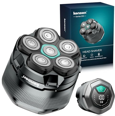 Glatzen Rasierer Herren Set, kensen Kopfrasierer Glatze mit Ersatzscherkopf Nass Trocken Kopf Rasierer Herren Wiederaufladbar Typ-c Head Shaver Men Wasserdicht glazenrasierer Akkulaufzeit 160 Mins