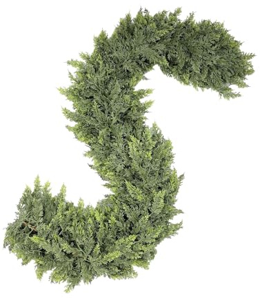 Christmas Cypress Branches Garland - Artificial Foliage Ornament Garland | Reusable Decorations for TV Stand Wall Stairs Door Indoor Outdoor Store Parties