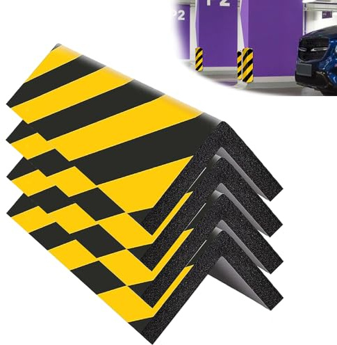 SKIKHN Protector Pared Garaje 4 Piezas, 40x15x1.5CM Protector Pared Garaje Autoadhesivos, Protector Columnas Garaje con Fuerte Adhesivo, Espuma EVA, para Estacionamiento, Paredes de Garaje y Columna