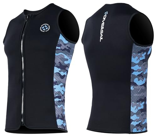 Wetsuit Vest Men Women Wetsuit Top 3mm Neoprene Vest Front Zip Sleeveless Diving Vest for Surfing Snorkeling Swimming Diving