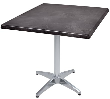 DELUKE Bistrotisch VIDOL 80x80cm Qudratisch Schwarz Holz | Cafétisch Bartisch Gartentisch Outdoor-Esstisch
