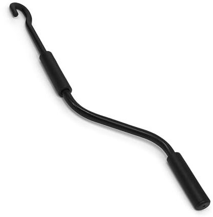 TELKES - Manovella per tenda da sole esterna, asta di azionamento per tende avvolgibili, maniglia in metallo resistente con gancio, ricambio universale per tende da sole manuali (nero, 150 cm)