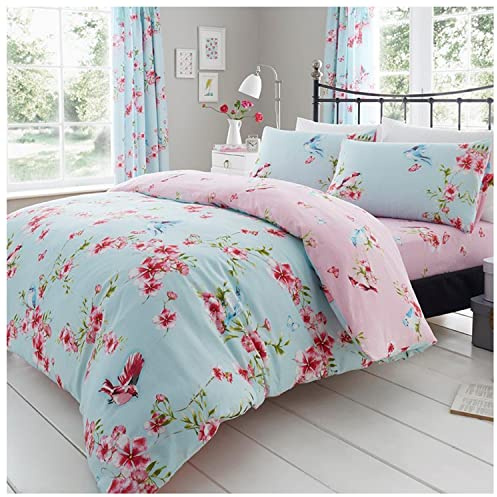 GC GAVENO CAVAILIA Single Duvet Cover Set - Flower Bedding & Linen - Bed Cover With Pillow Case - Blue