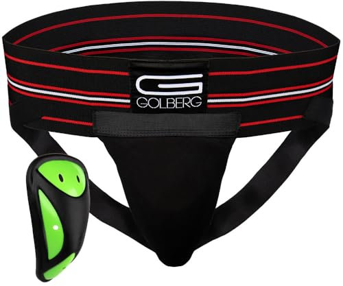 GOLBERG Herren Jockstrap mit Körbchen, Schwarz, Einzelpack (Small)