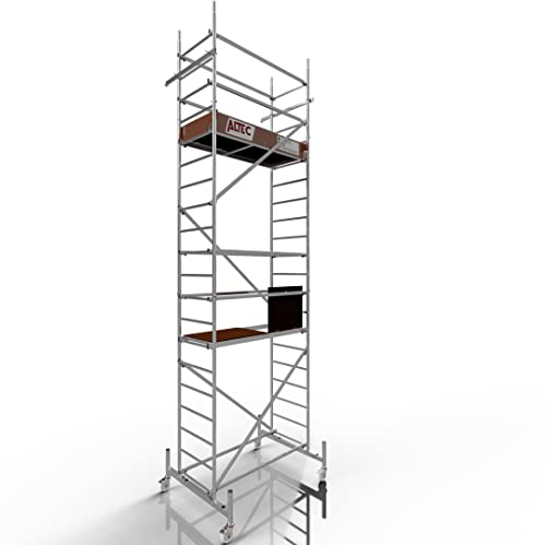 ALTEC Rollfix® 1.0 600 | 6m AH | Rollen (Ø125mm) | Standardtraverse | Made in Germany | TÜV | belastbar 200kg/m² | Alu | Norm - DIN EN 1004-1 | Baugerüst | Fahrgerüst