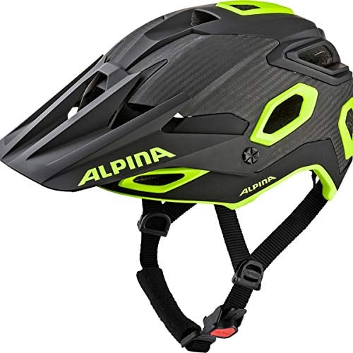 Alpina ROOTAGE - Extrem Robuster, Carbonfaser-Verstärkter Enduro & Trail Fahrradhelm Mit Kühlenden Polstern Für Erwachsene, Black-neon-Yellow, 52-57 cm