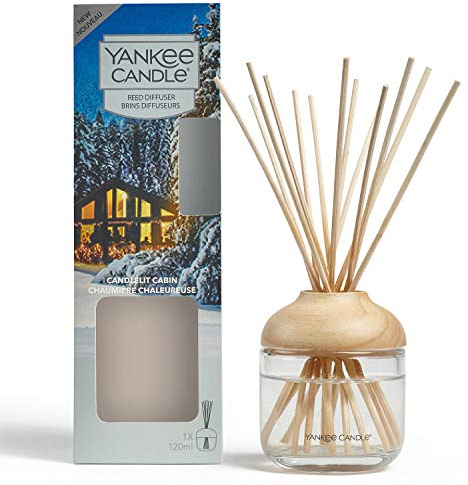 Yankee Candle Reed Aroma Diffusor, Candlelit Cabin, 120 ml, bis zu 10 Wochen anhaltender Duft, 24,1cm