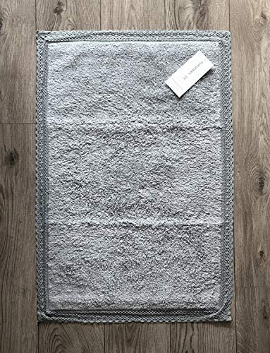 Uno Casa Badteppich Badematte 'Lace' 50 x 80 cm eisgrau Baumwolle Landhaus Shabby